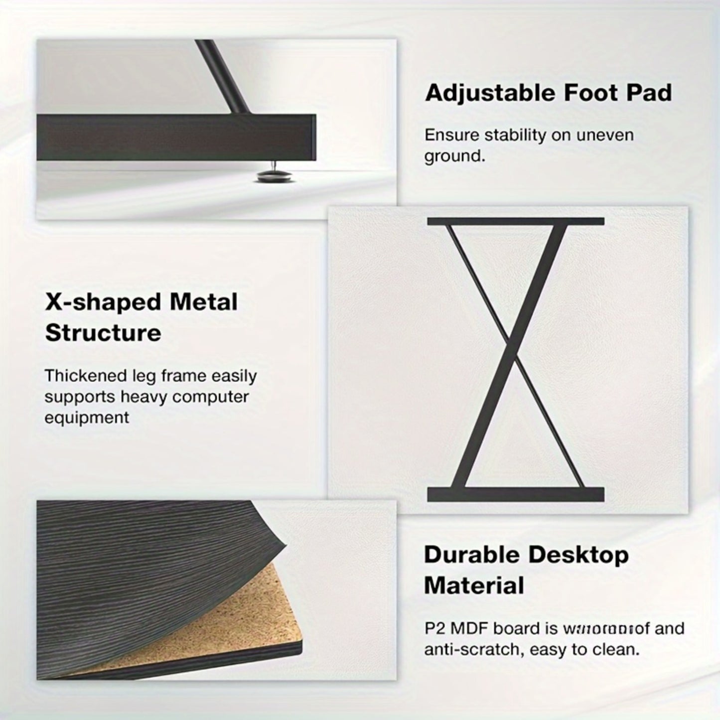 Multifunctional L Shaped Desk With Metal Frame For Gaming
