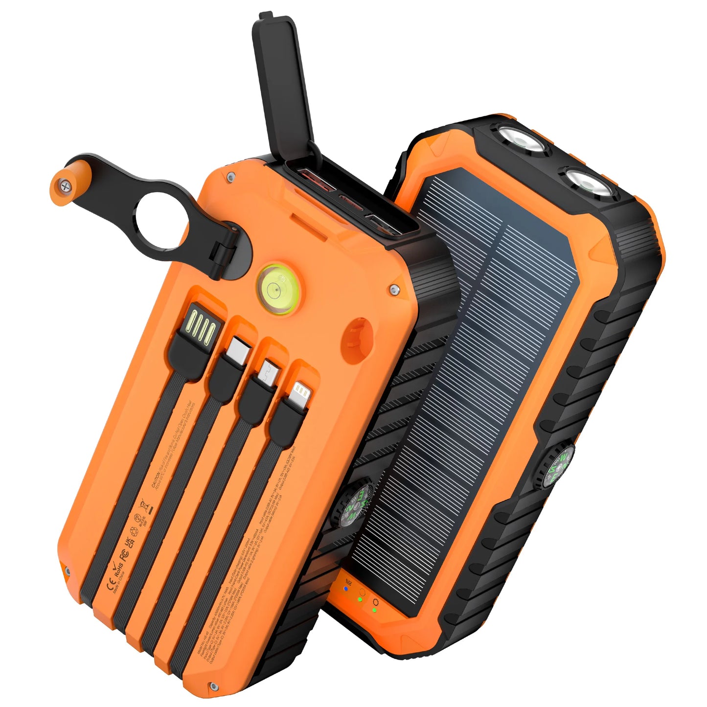 40,000mAh Solar Power Bank With Hand Crank And Cables