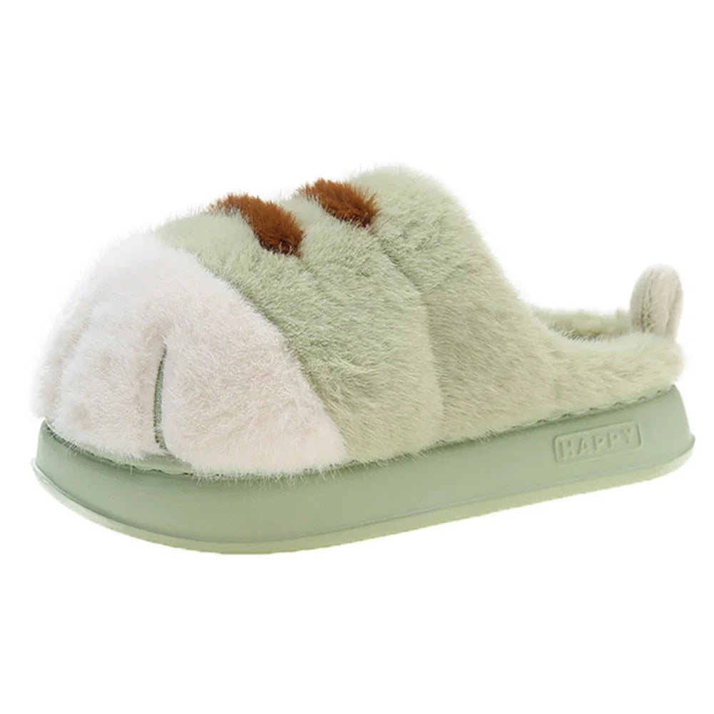 Guangdong Cat Paw Plush Slippers Indoor Cozy Warm House Shoes