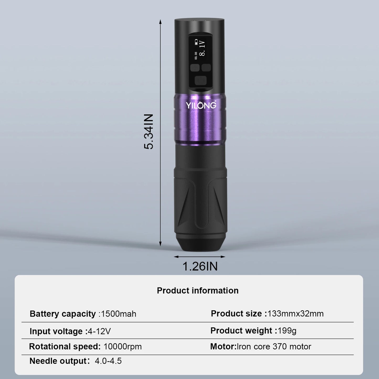 YILONG Wireless Rotary Tattoo Pen Kit With Power Supply