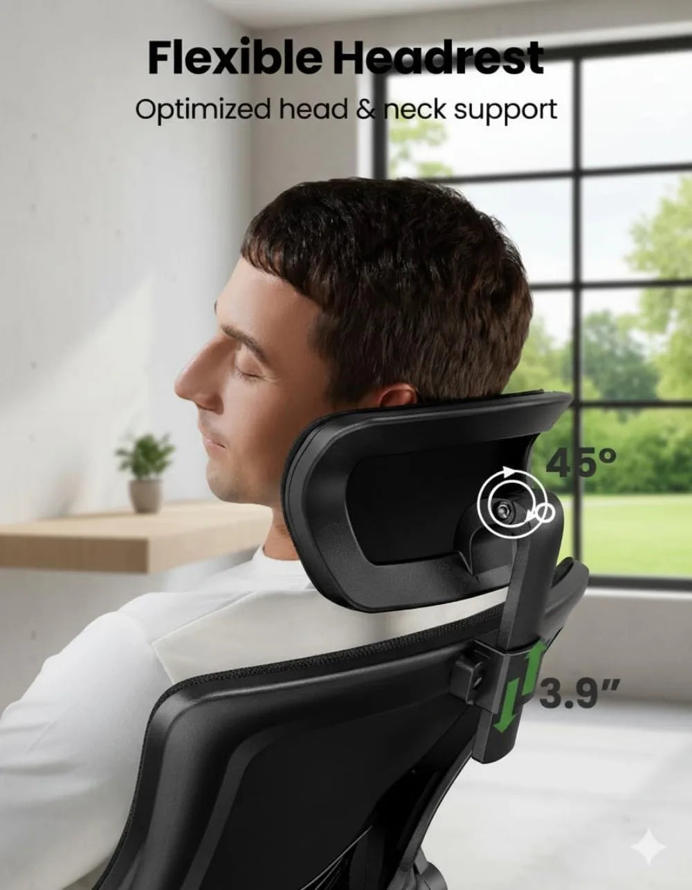 Ergonomic Mesh Office Chair With Adjustable Lumbar Support Armrests