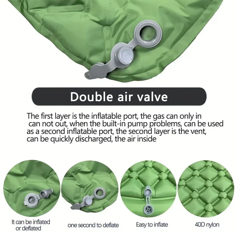 NONECN Outdoor Sleeping Pad Self Inflating Mattress With Pillow