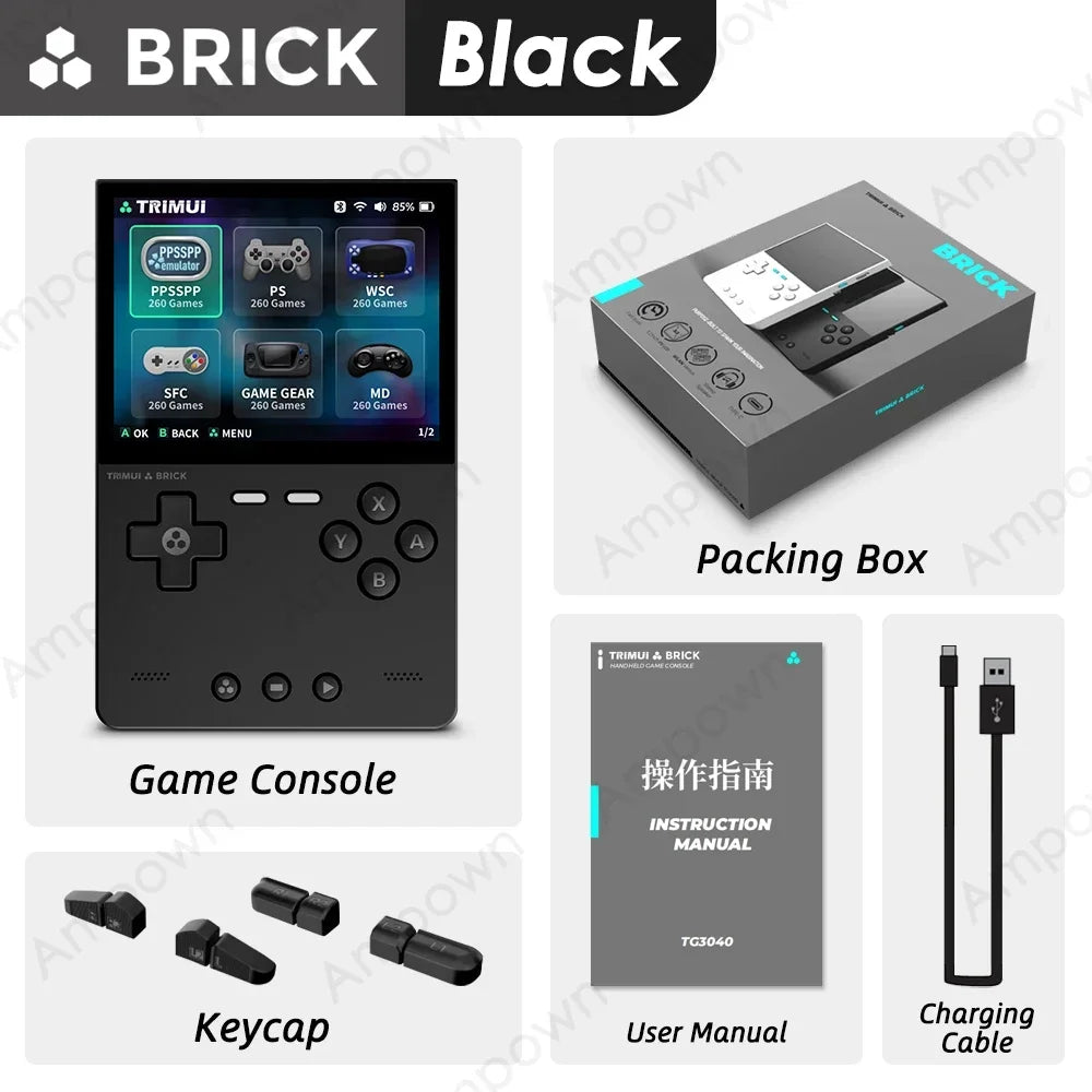 TRIMUIC Brick Handheld Game Console With IPS Display