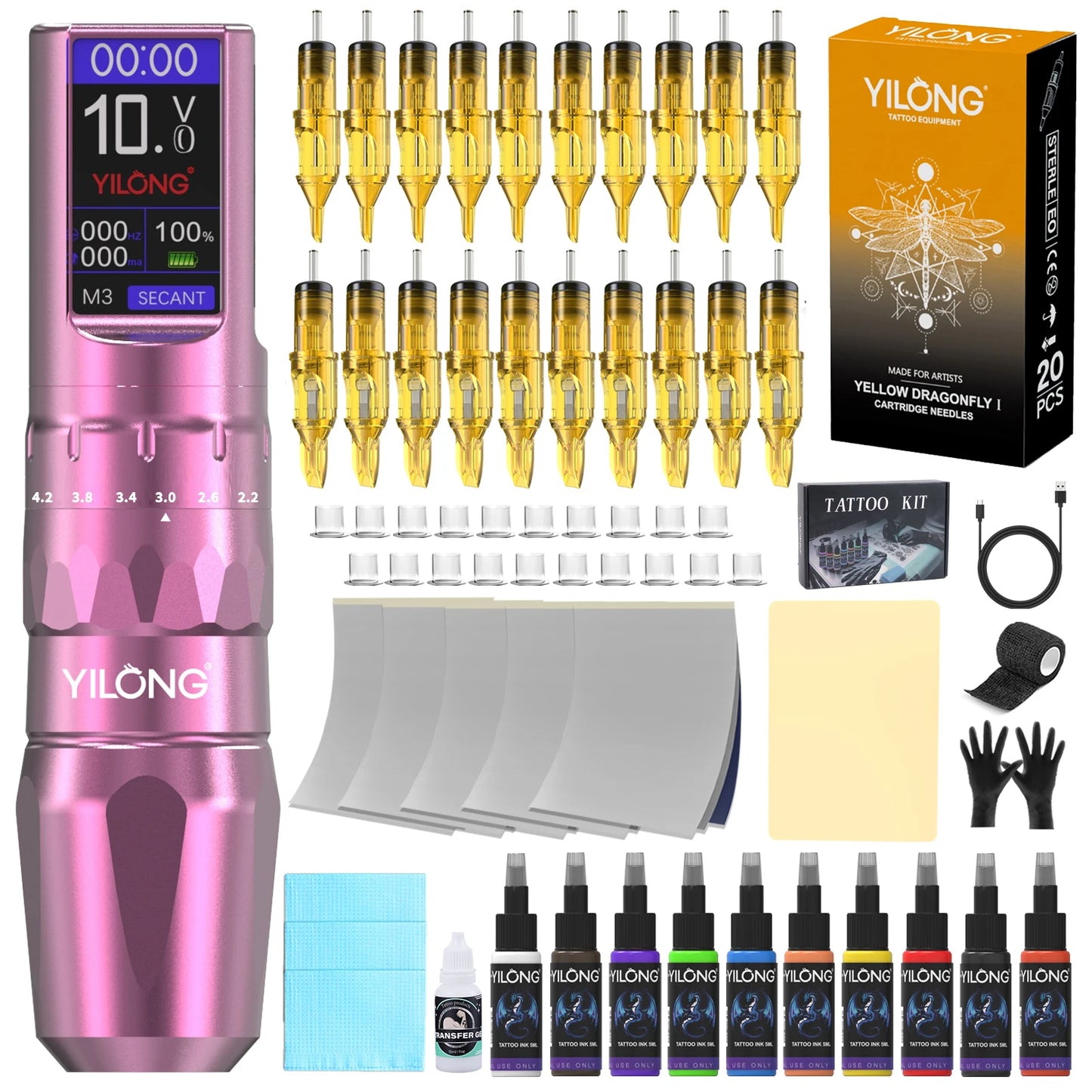 Hign-concerned Wireless Tattoo Kit Professional Machine With Ink