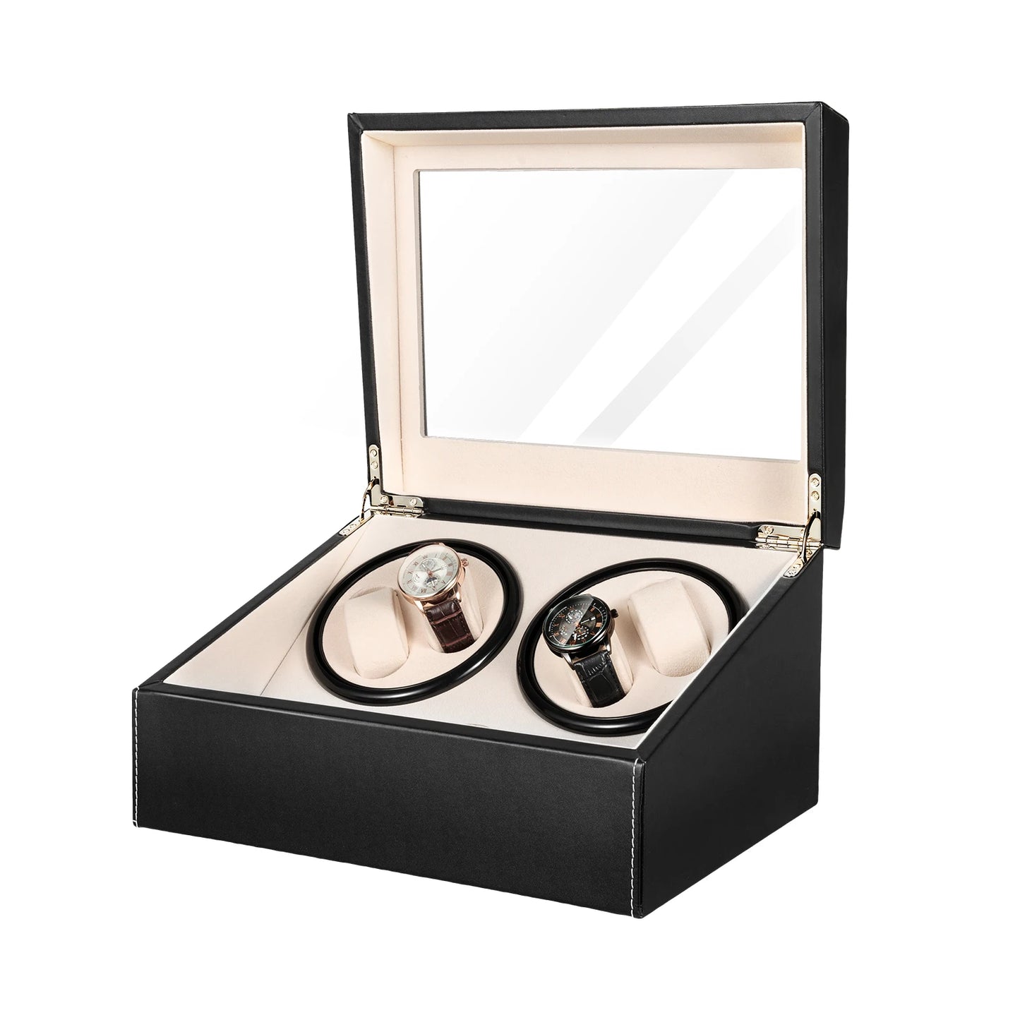 Rotating Automatic Watch Winder Box In PU Leather Display Case
