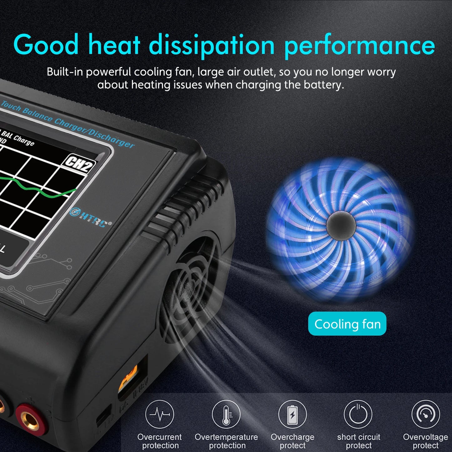 HTRC T240 Dual Channel Battery Charger With Touch Screen