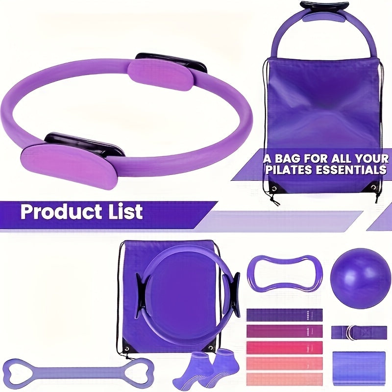Ultimate Pilates Circle Set with Yoga Accessories and Resistance Bands