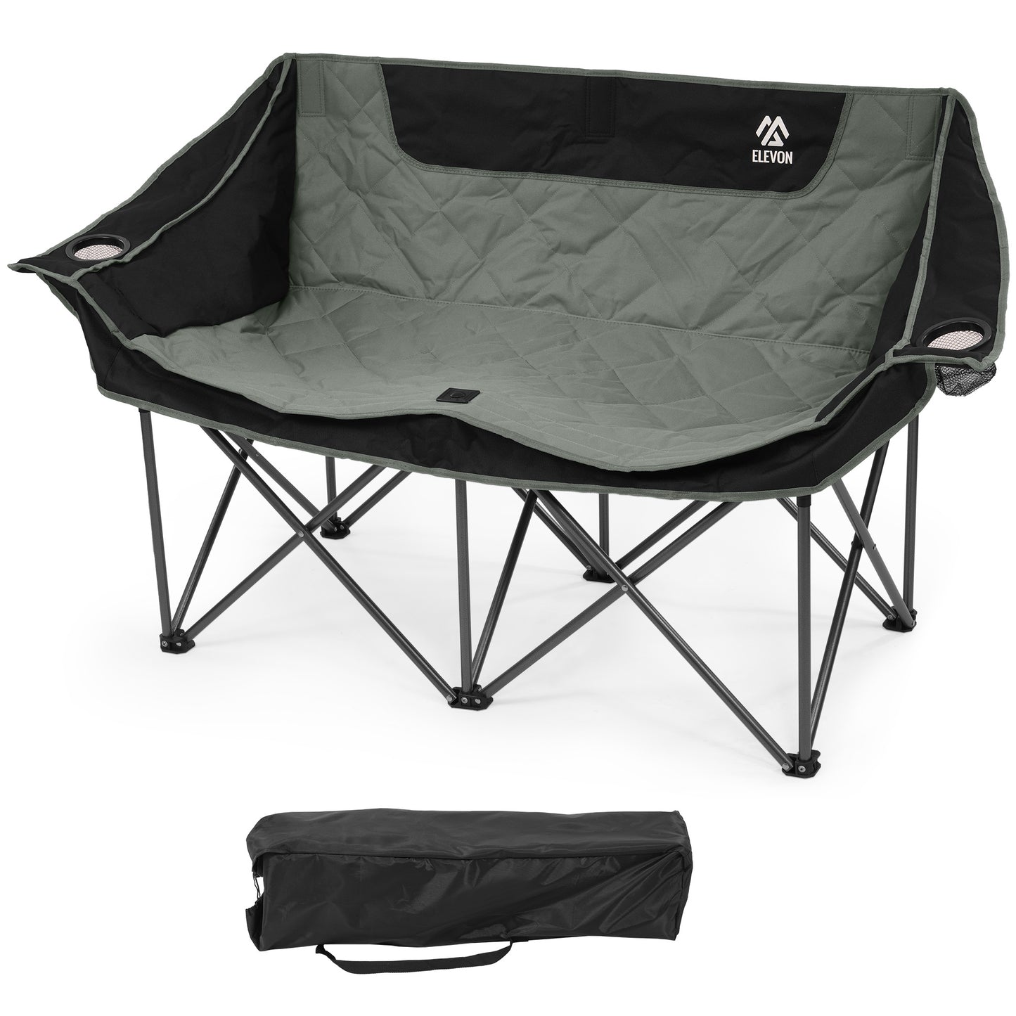 FITVIDS 2-Person Oversized Camping Chair with Cup Holders