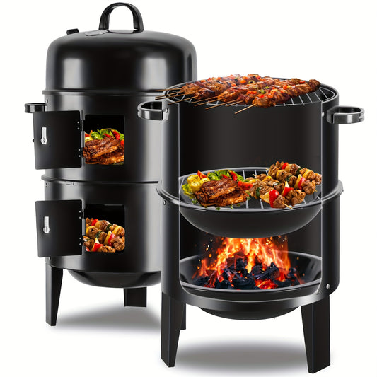 OURCAMP Charcoal Vertical Smoker Grill With Temperature Control