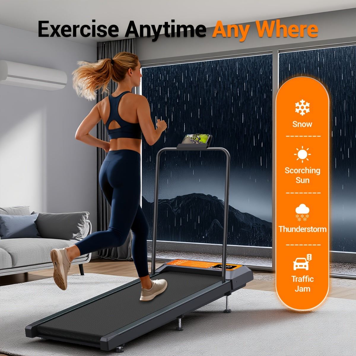 ZORUN 2.5HP Quiet Under Desk Walking Pad Treadmill With Remote