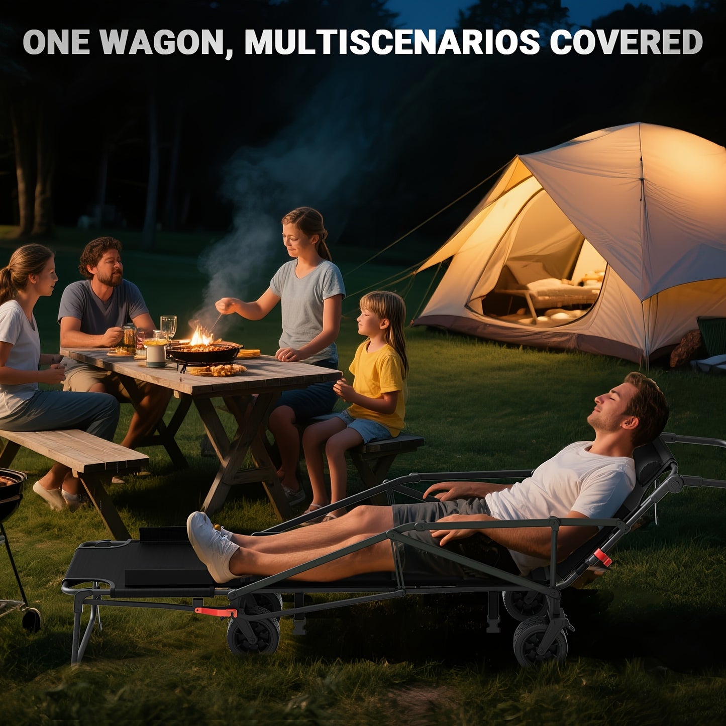 Leveleve 2 In 1 Folding Wagon and Convertible Beach Chair All Terrain