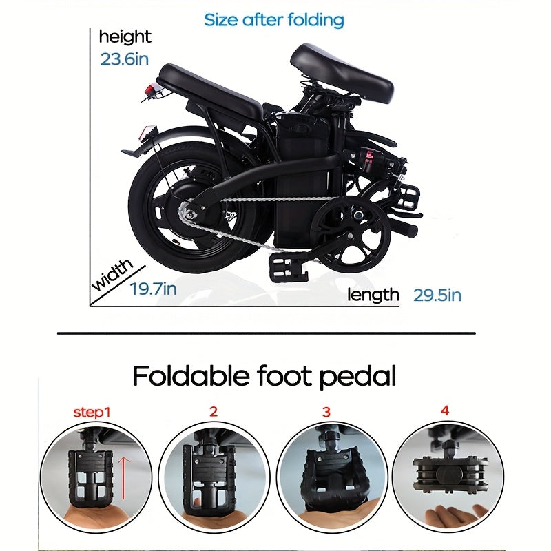 Foldable Electric Bike With 20 MPH Speed And 18-28 Range