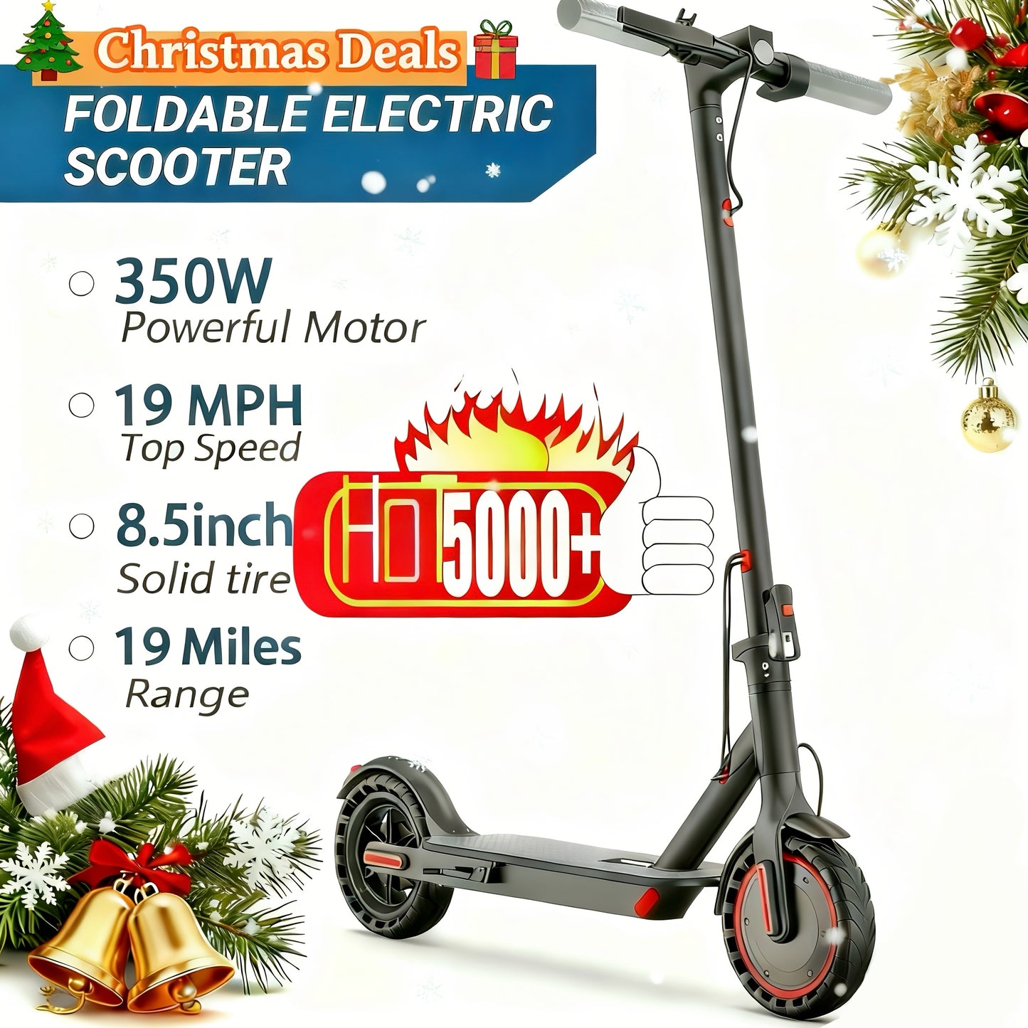 LADPED Electric Scooter 350W 500W Motor Foldable Long Range Battery