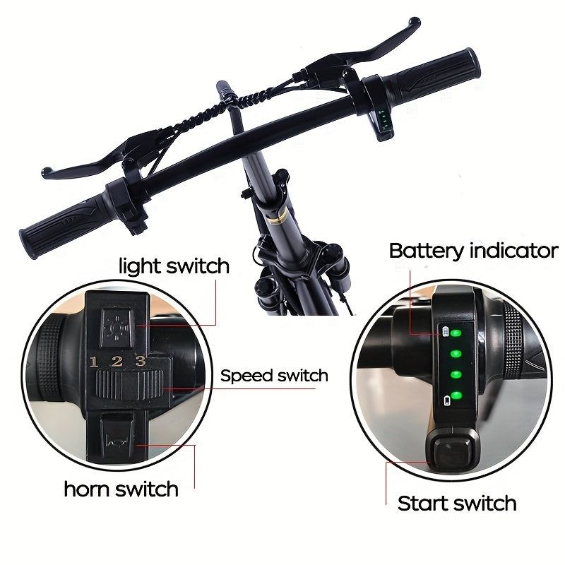 Foldable Electric Bike With 20 MPH Speed And 18-28 Range