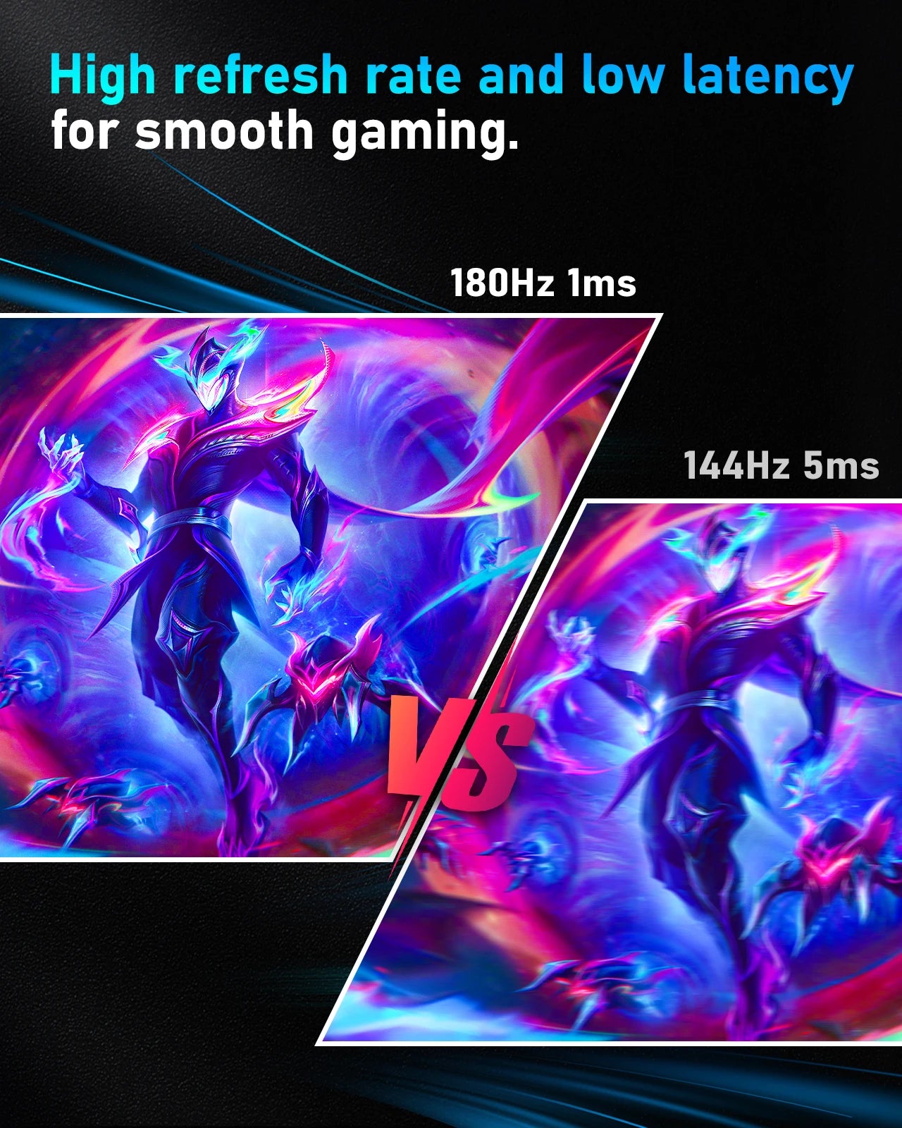 FYHXele 1ms HDR Gaming Monitor 180Hz FHD G-Sync With VESA