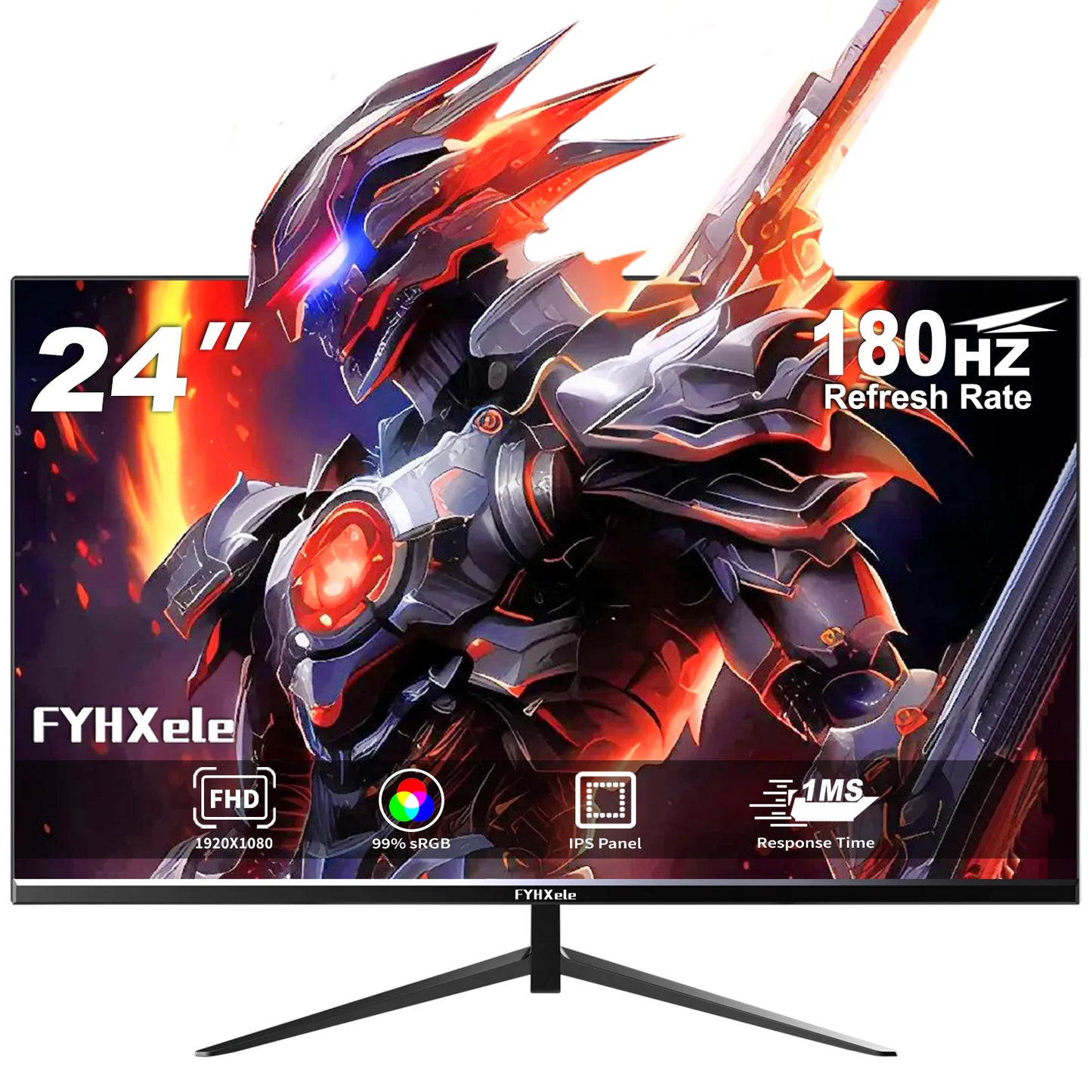 FYHXele 1ms HDR Gaming Monitor 180Hz FHD G-Sync With VESA