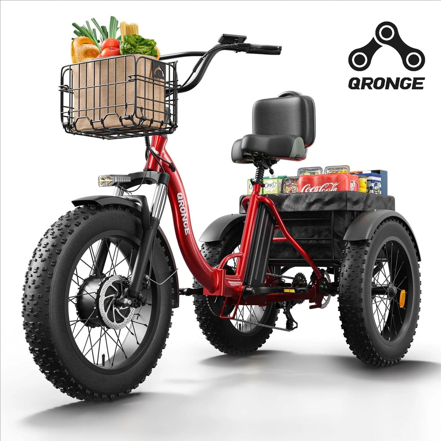 QRONGE 960W Peak Folding Electric Tricycle For Adults