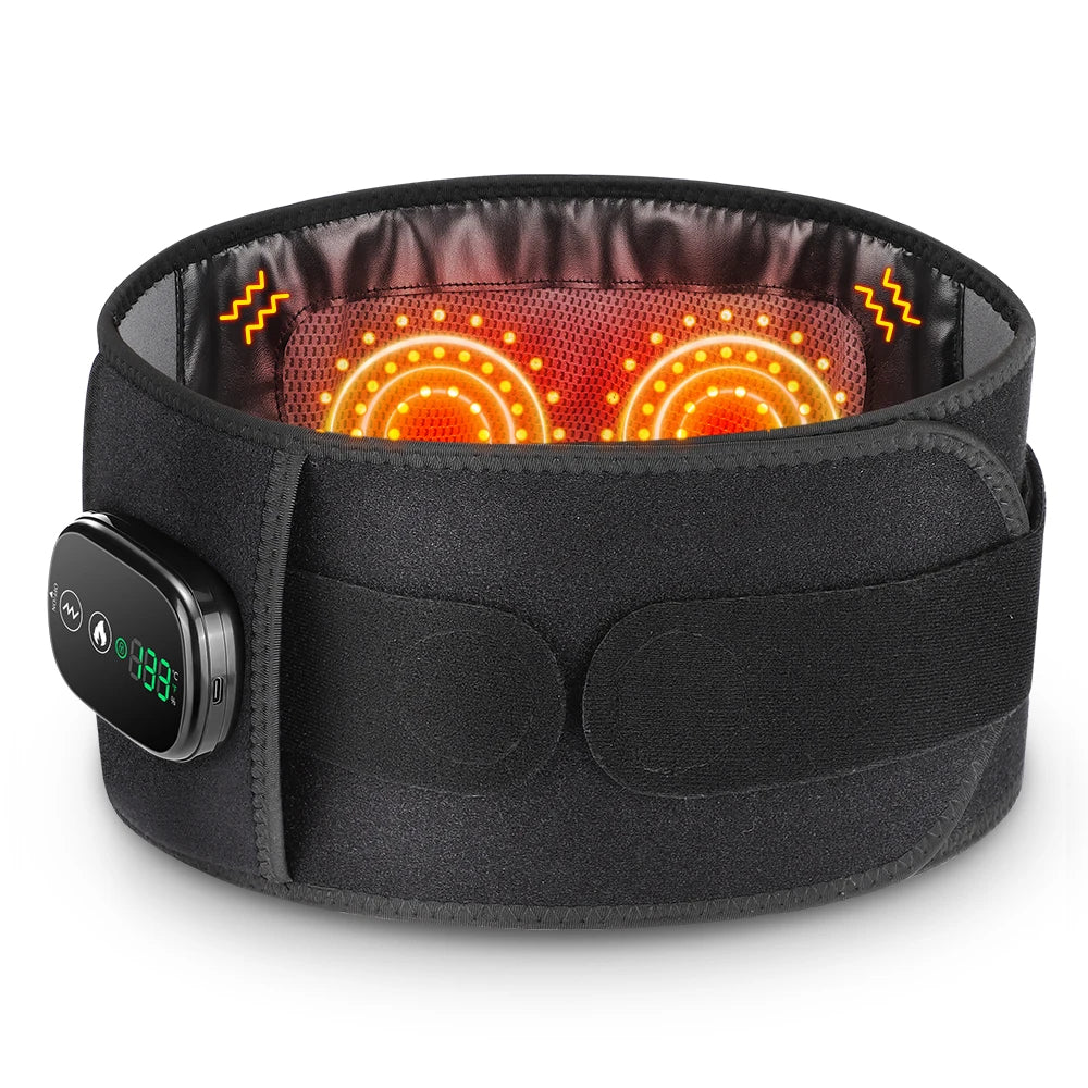 Hailicare Heating Vibration Massager Belt With Red Light Back Support