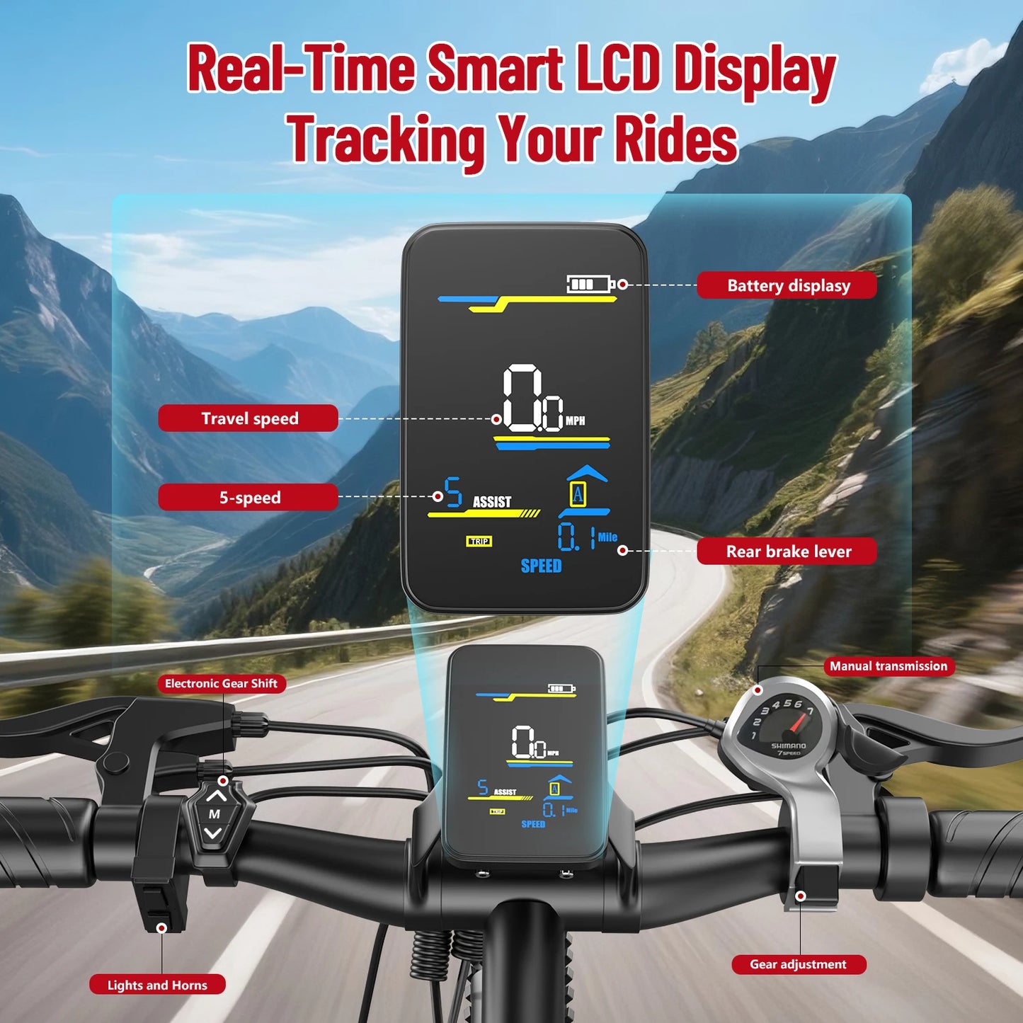 X-koala Electric Mountain Bike 1000W Peak Motor 25 MPH