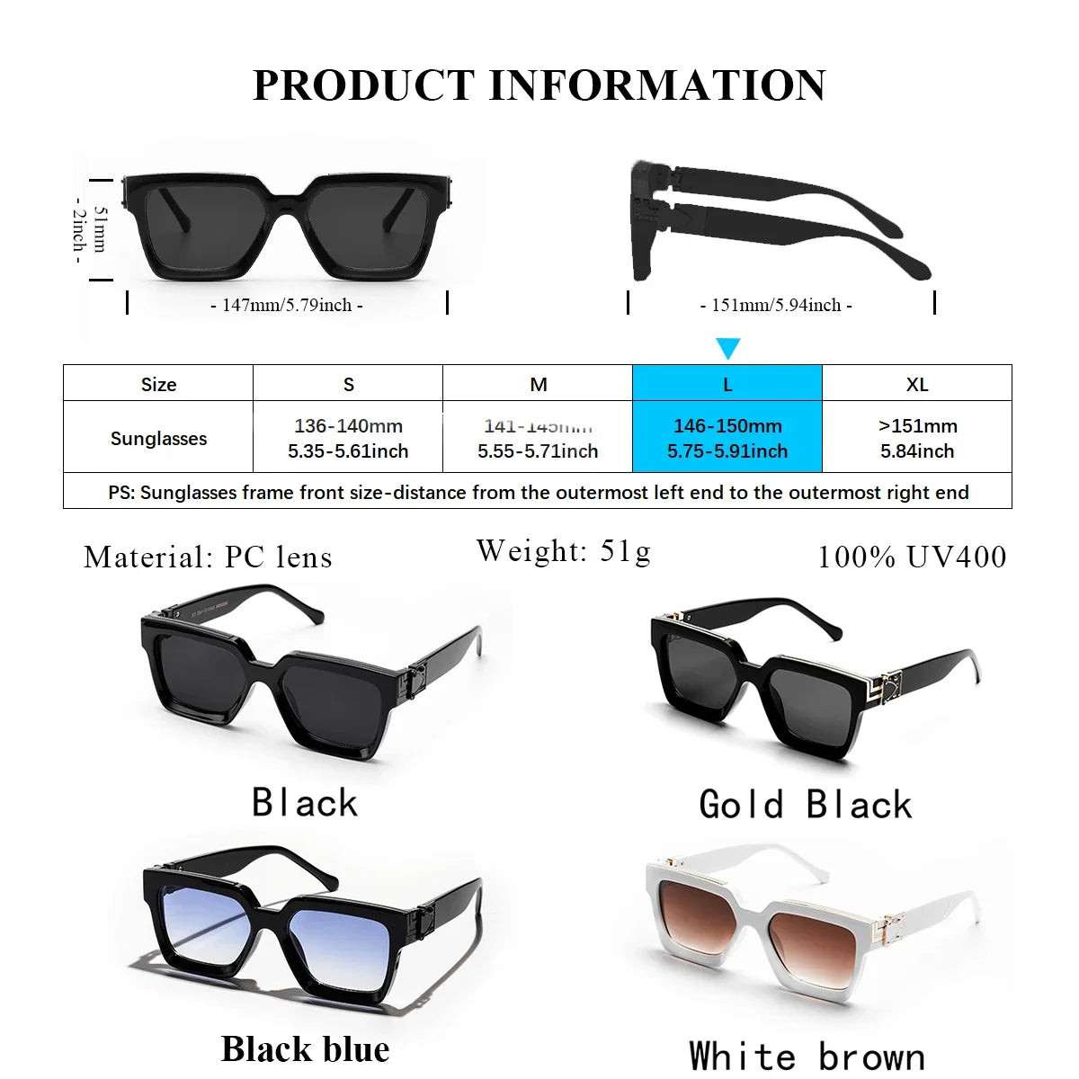 Ruiao Luxury Retro Sunglasses Square Frames