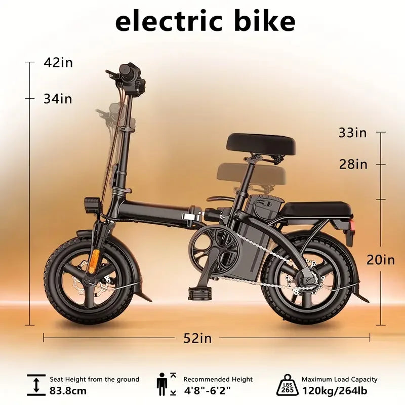 Origin Adults Folding Electric Bicycle 500W Ebike 19.9 MPH