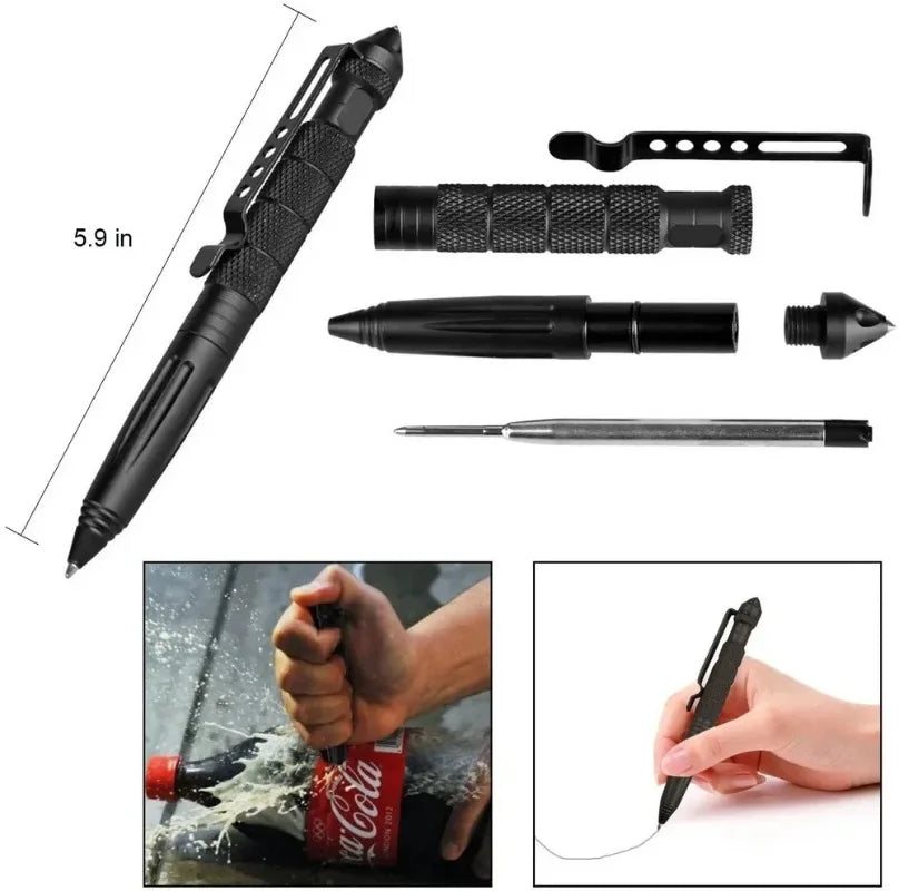 Tactical Pen With Flashlight And Glass Breaker For Survival