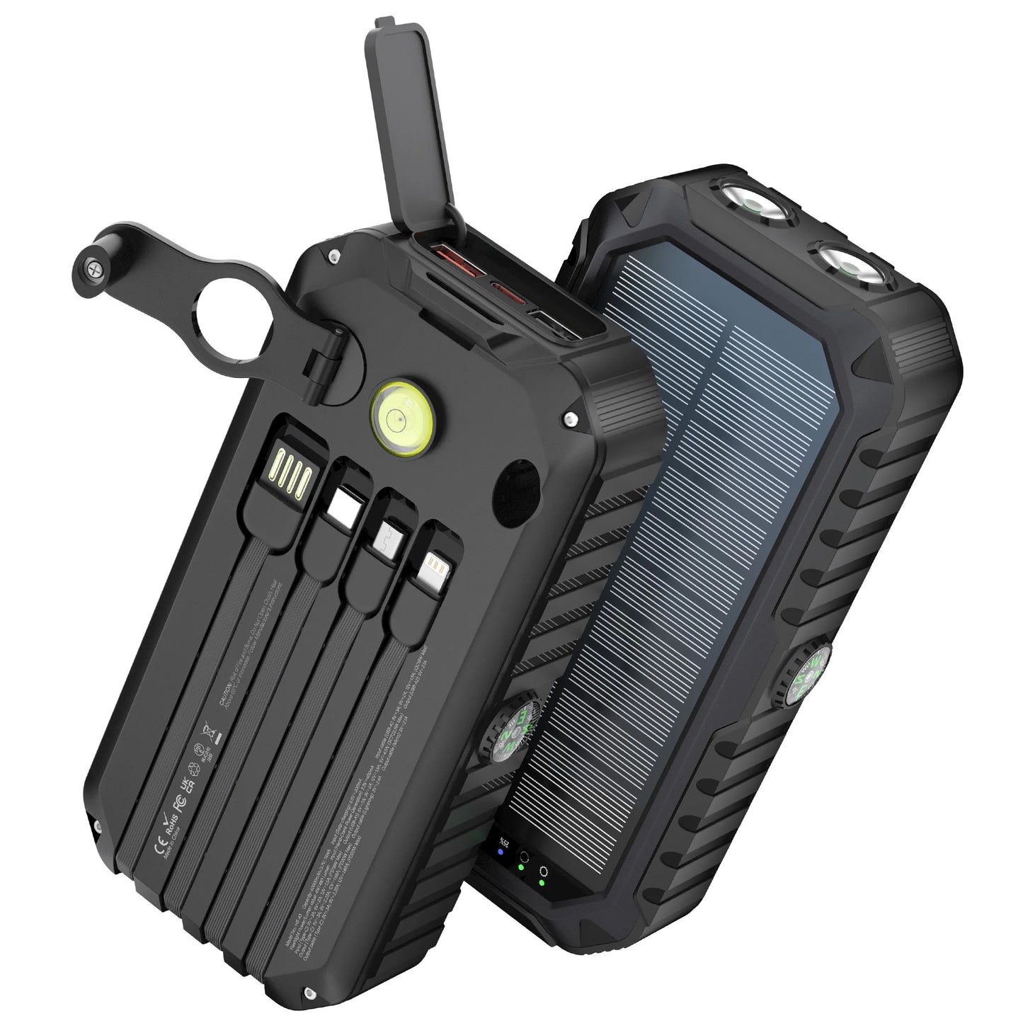 40,000mAh Solar Power Bank With Hand Crank And Cables