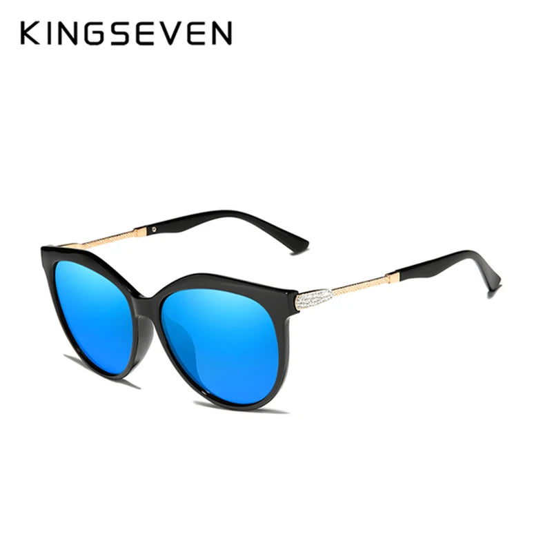KINGSEVEND Classic Womens Cat Eye Sunglasses Polarized UV Protection