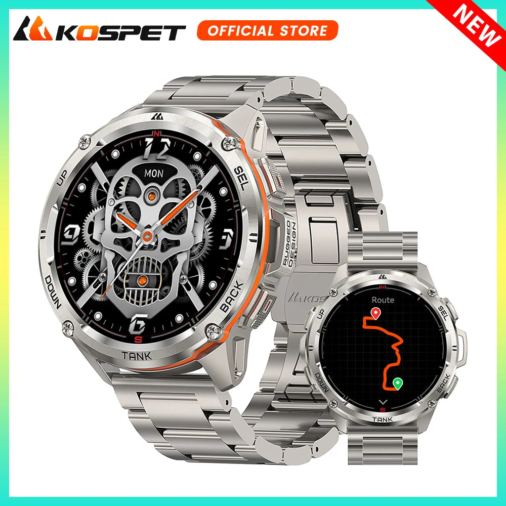 KOSPET Tank T3 Ultra GPS Smartwatch For Men Barometer Altimeter