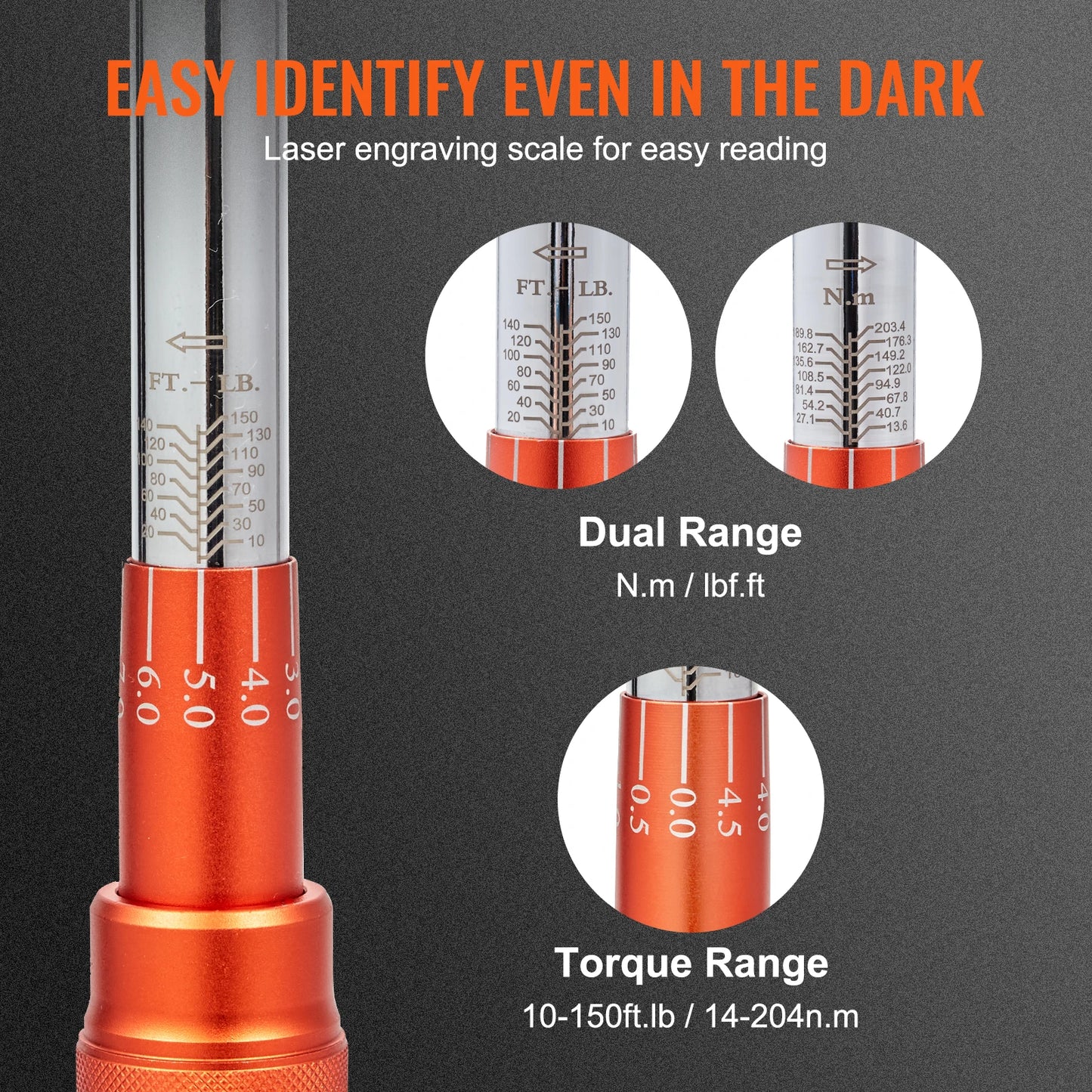 SucceBuy Torque Wrench Set Drive Click Torque Wrench Dual Direction