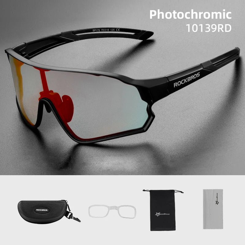 RockBros Photochromic Cycling Glasses UV400 Protection for MTB