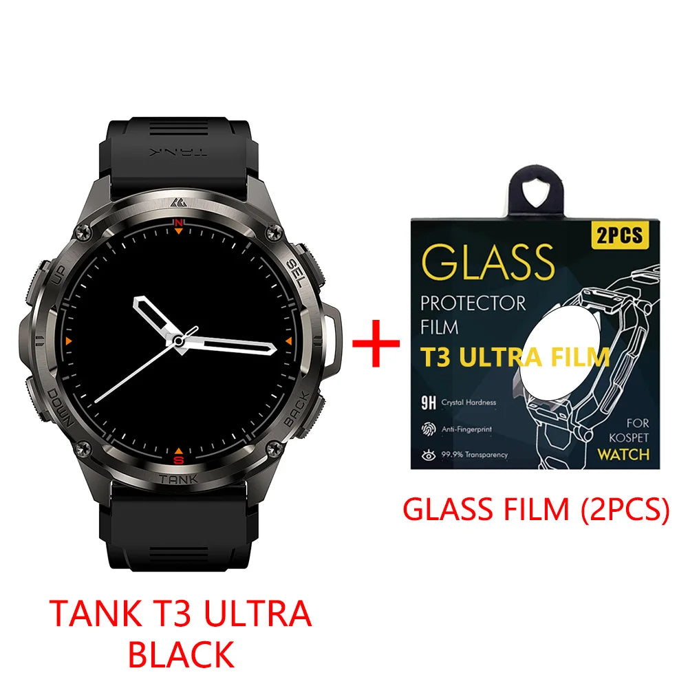KOSPET Tank T3 Ultra GPS Smartwatch For Men Barometer Altimeter