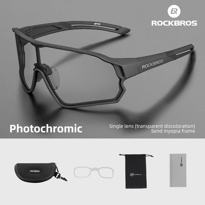 RockBros Photochromic Cycling Glasses UV400 Protection for MTB