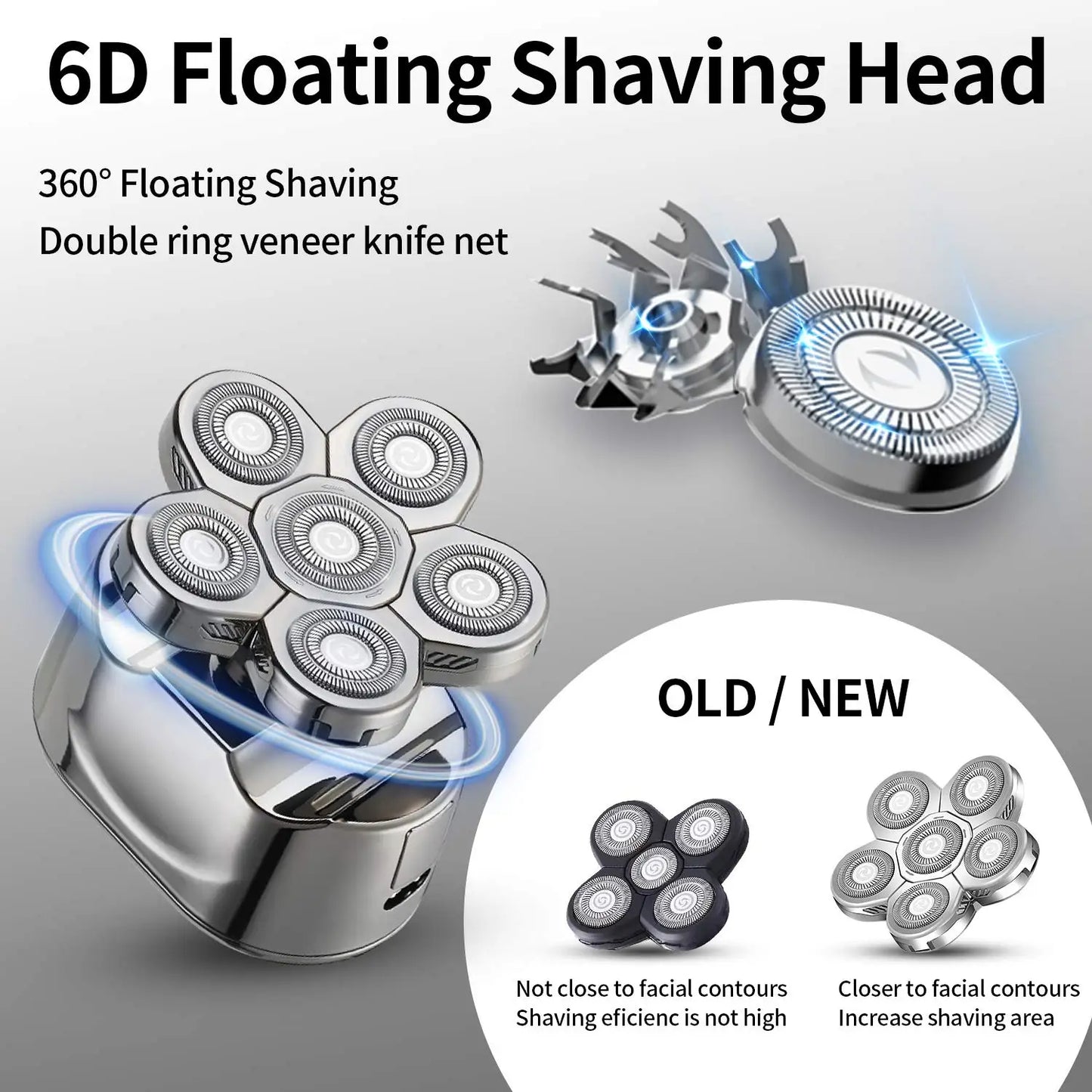 Surker 5-in-1 Electric Shaver for Men with Floating Head and Digital Display