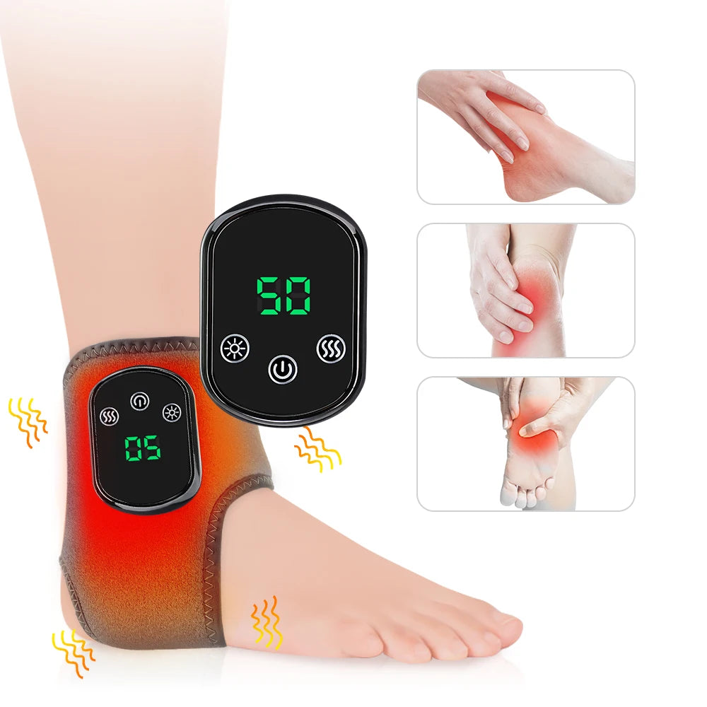 PastSky Electric Foot Massager With Heated Vibration And Ankle Support