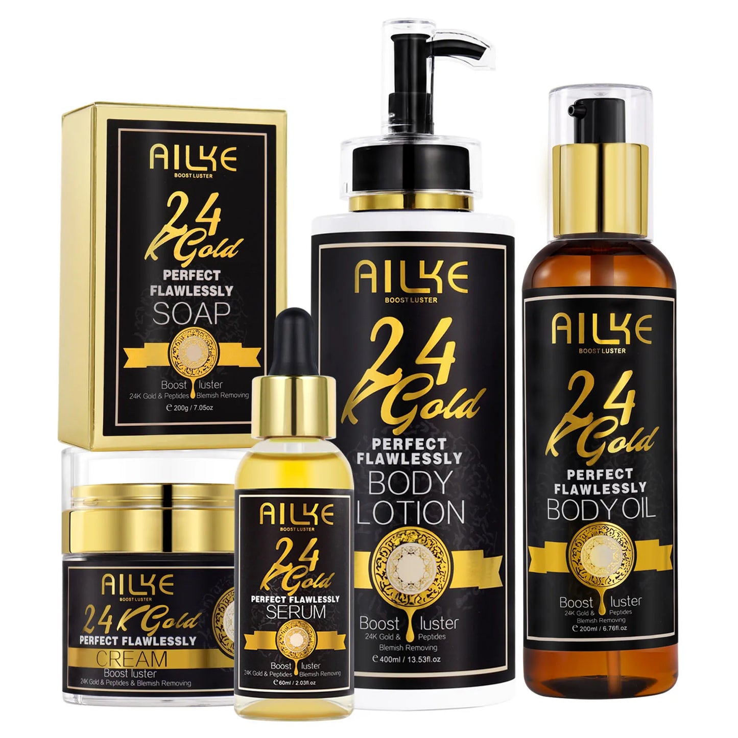AILKE 24K Gold Skin Care Set For All Skin Types Whitening
