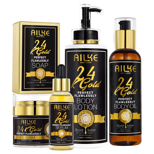 AILKE 24K Gold Skin Care Set For All Skin Types Whitening