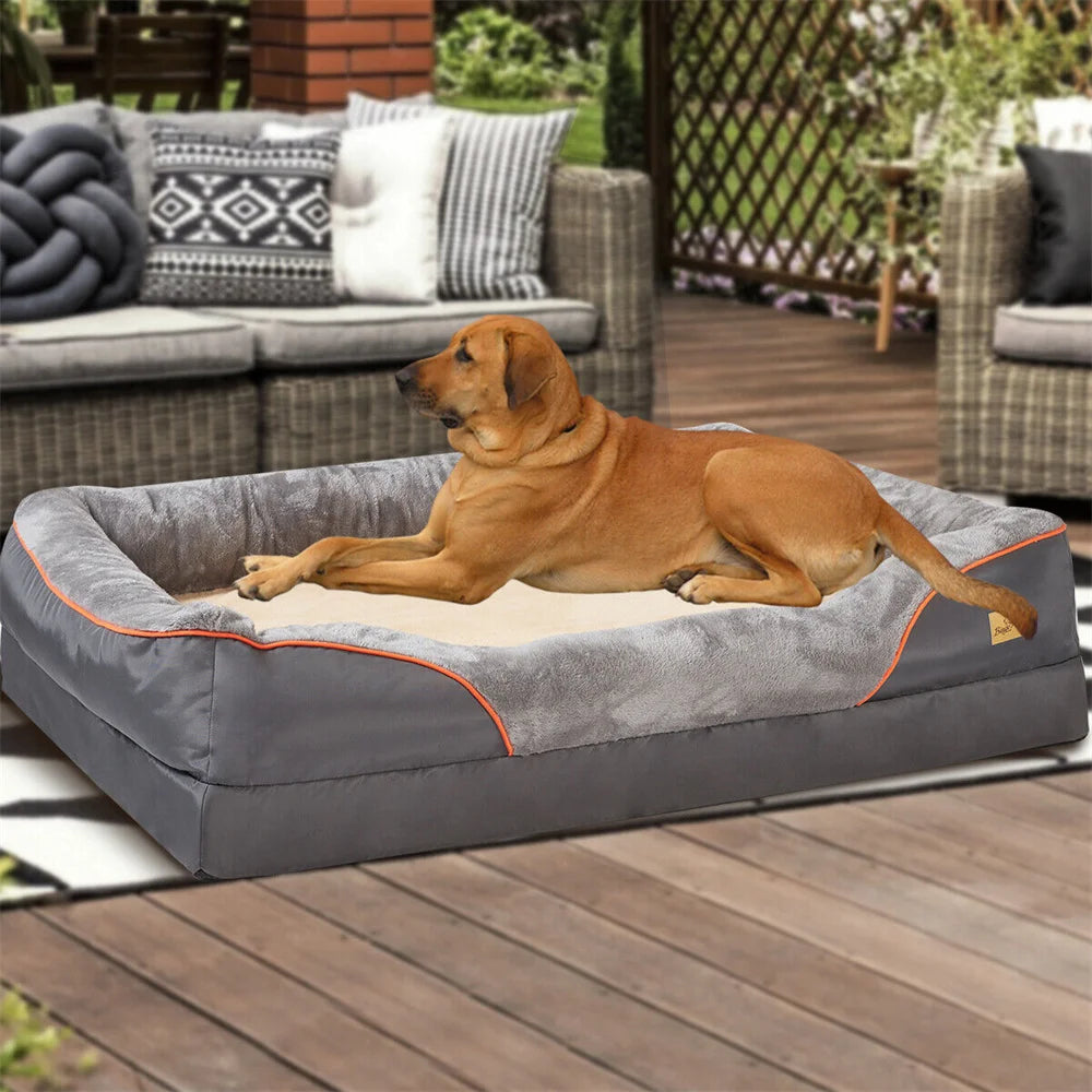 BORWARTCN Orthopedic Memory Foam Dog Bed Removable Cover