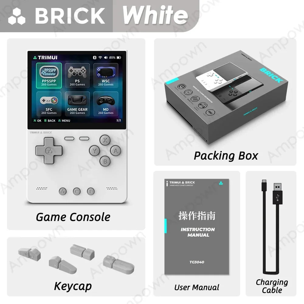 TRIMUIC Brick Handheld Game Console With IPS Display