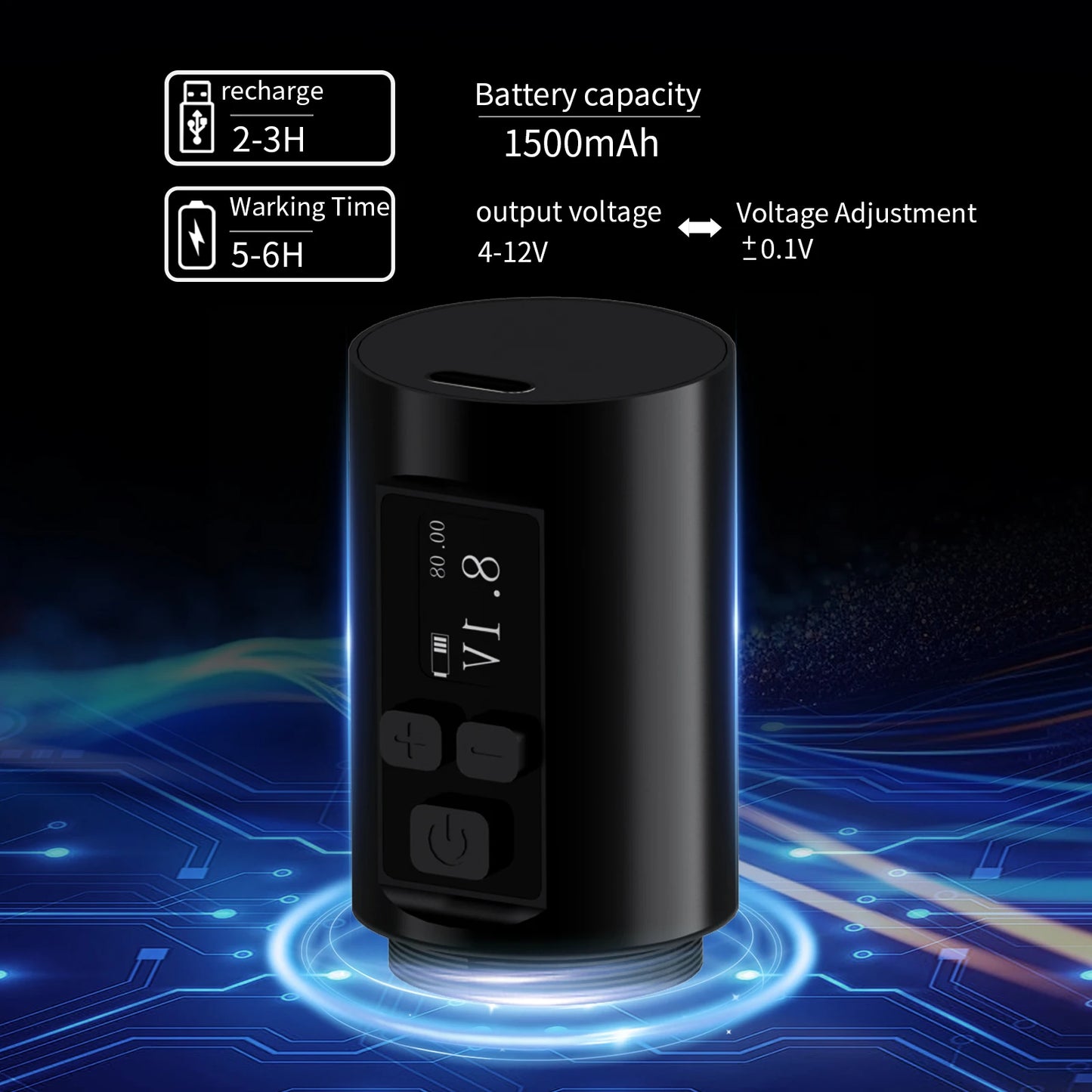 YILONG Wireless Rotary Tattoo Pen Kit With Power Supply