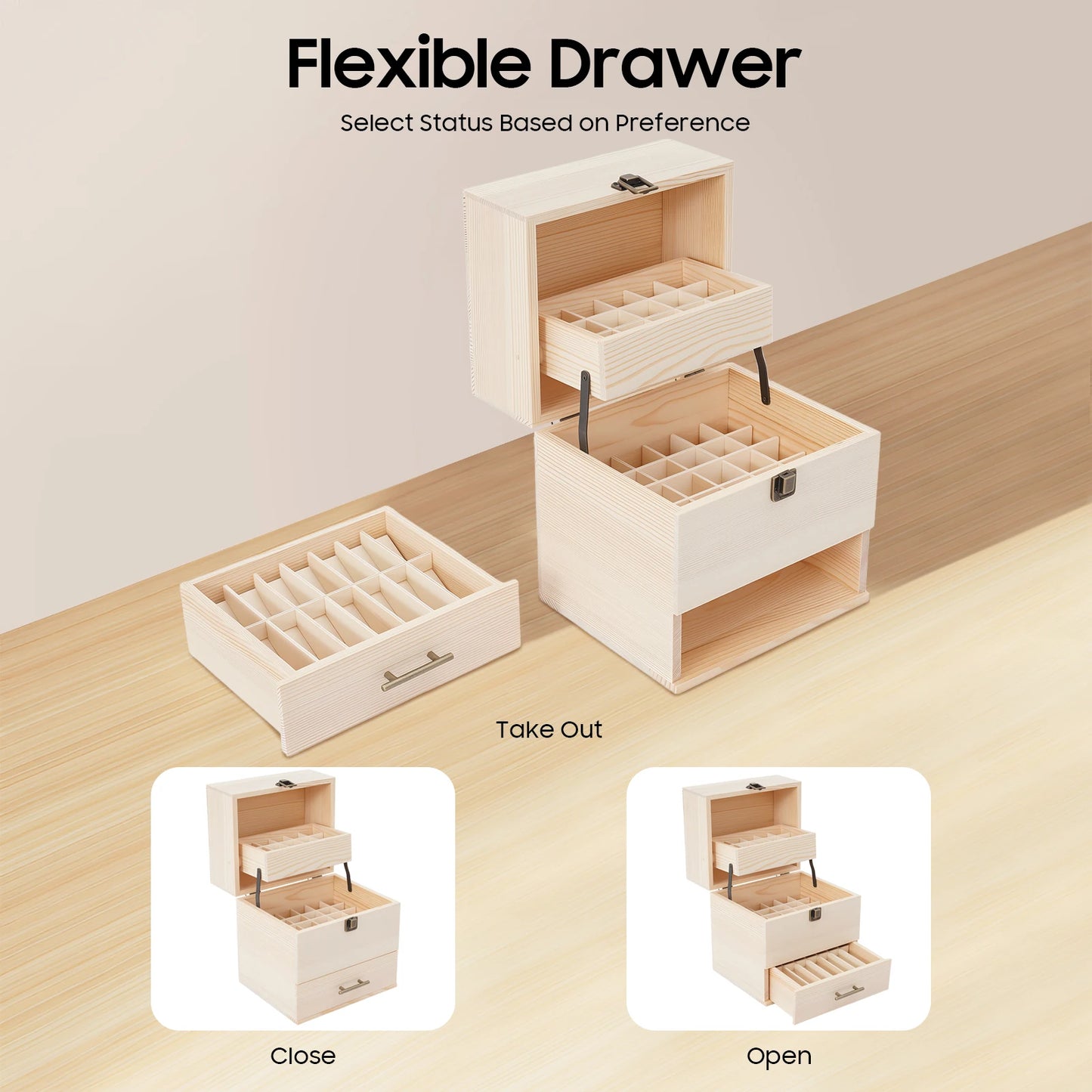 Sichuan 3-Tier Essential Oil Storage Box Organizer For Bottles