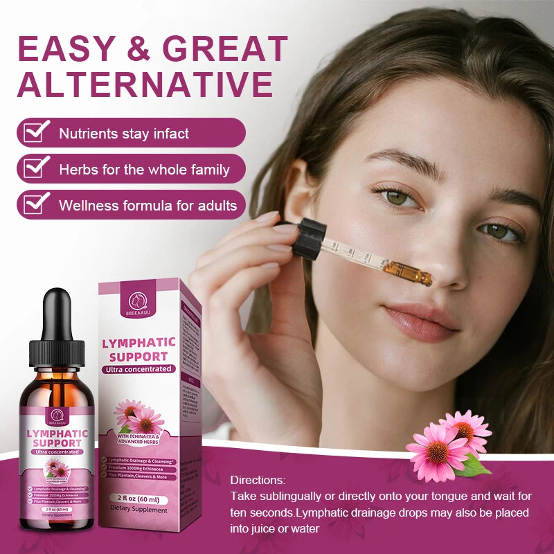 Beworths Lymphatic Drainage Drops For Immune Support With Echinacea