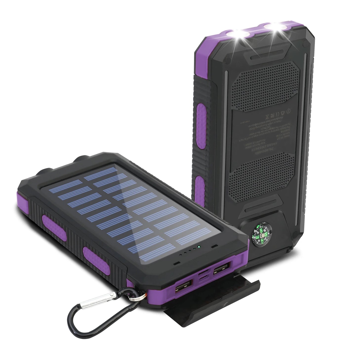 Hik 20000mAh Solar Charger Power Bank Dual USB Waterproof Flashlight