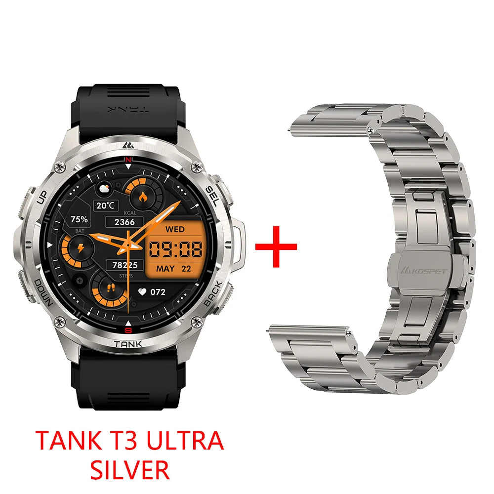 KOSPET Tank T3 Ultra GPS Smartwatch For Men Barometer Altimeter