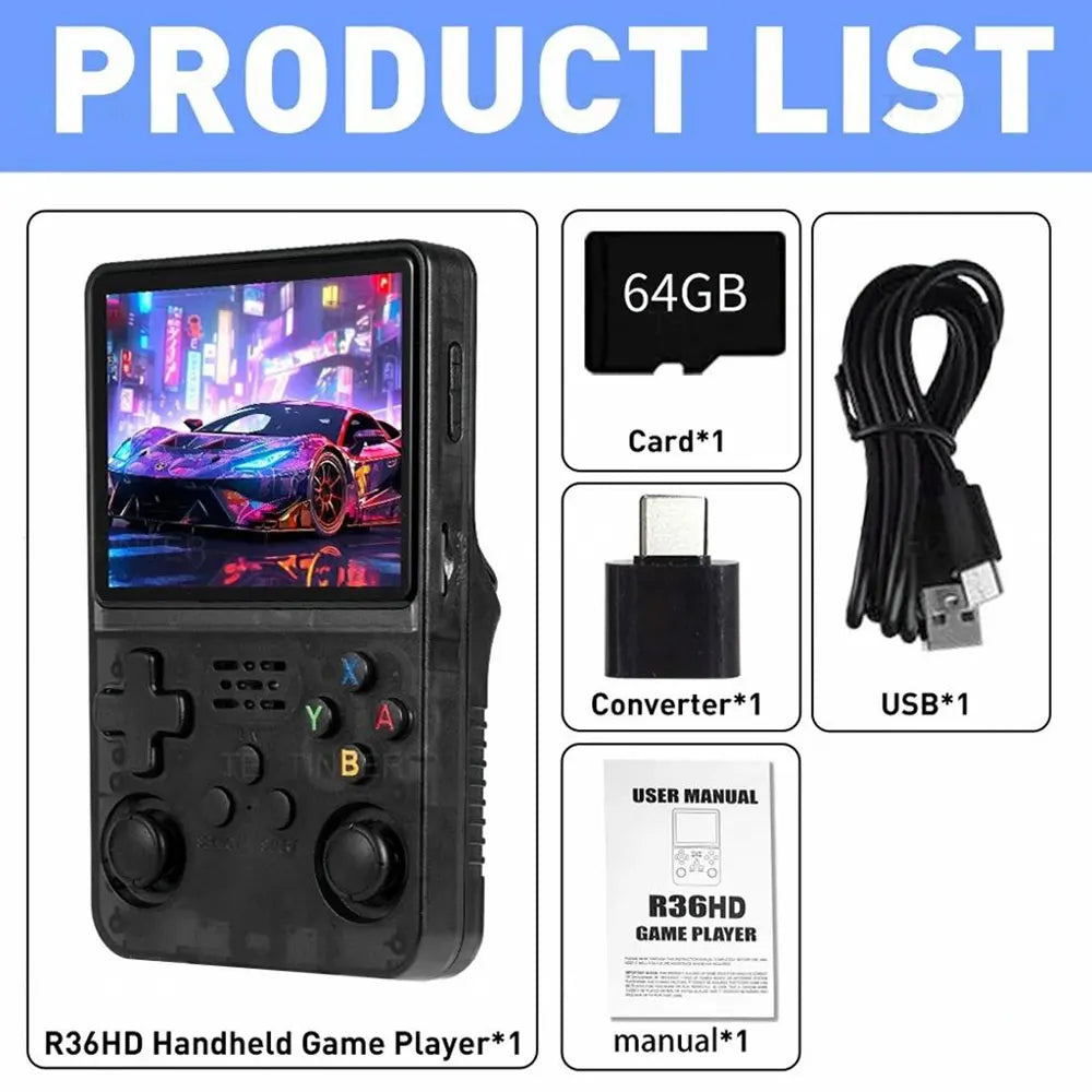 WUDS R36HD Handheld Retro Game Console