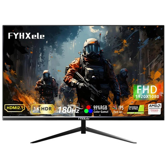 FYHXele 1ms HDR Gaming Monitor 180Hz FHD G-Sync With VESA