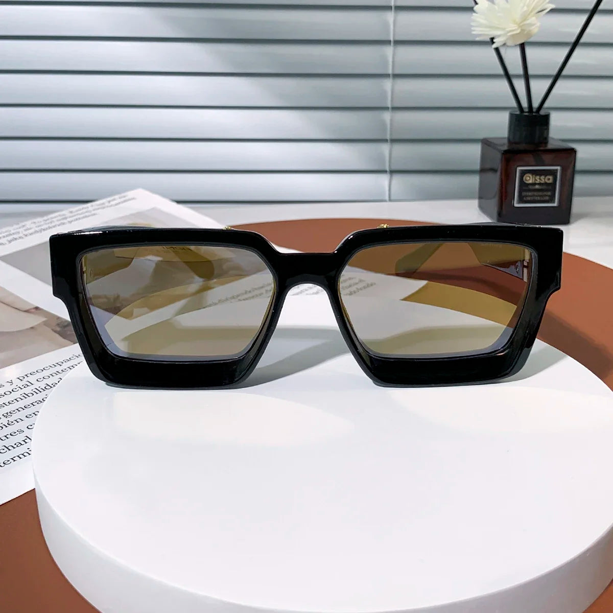 Ruiao Luxury Retro Sunglasses Square Frames