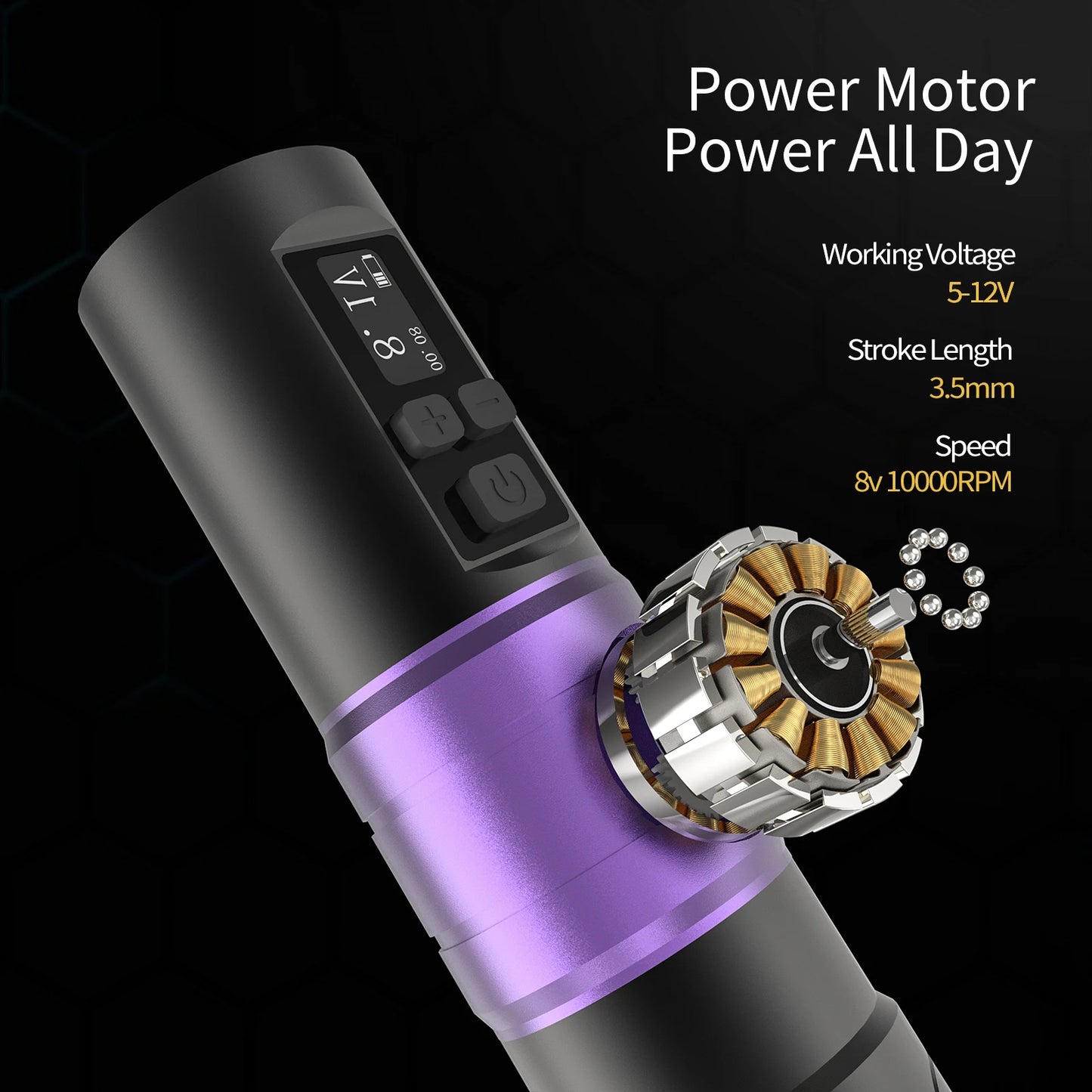 YILONG Wireless Rotary Tattoo Pen Kit With Power Supply
