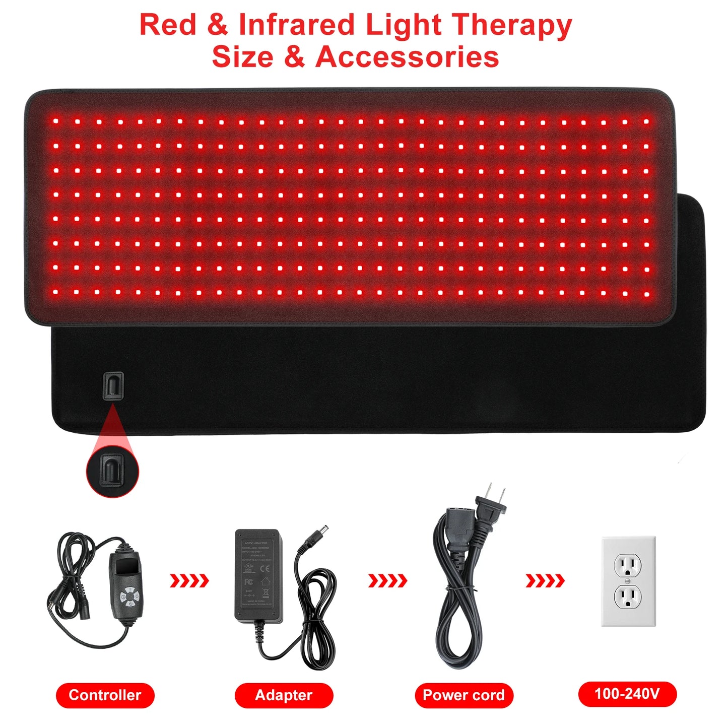 LOVTRAVEL Light Therapy Mat Full Body Back Wrap 660nm 850nm