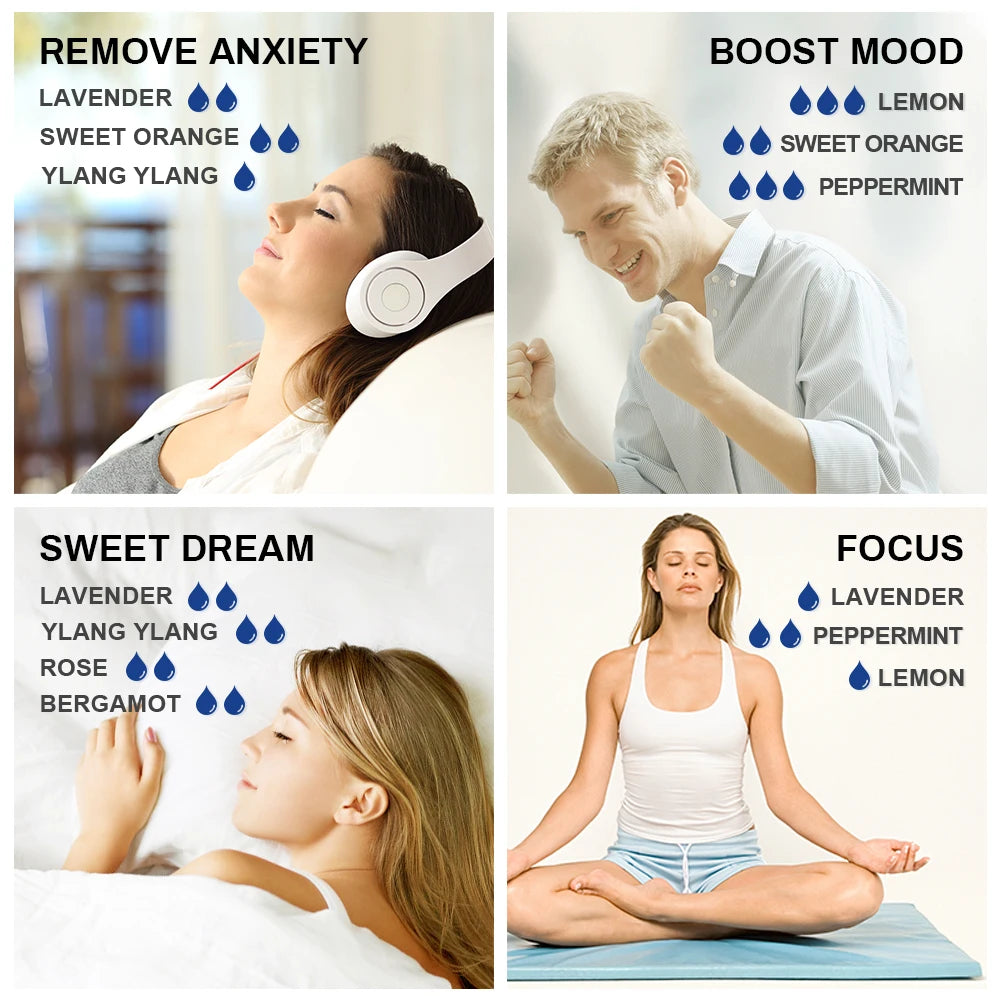 HIQILI Essential Oils Set Pure Lavender Eucalyptus Jasmine Mint